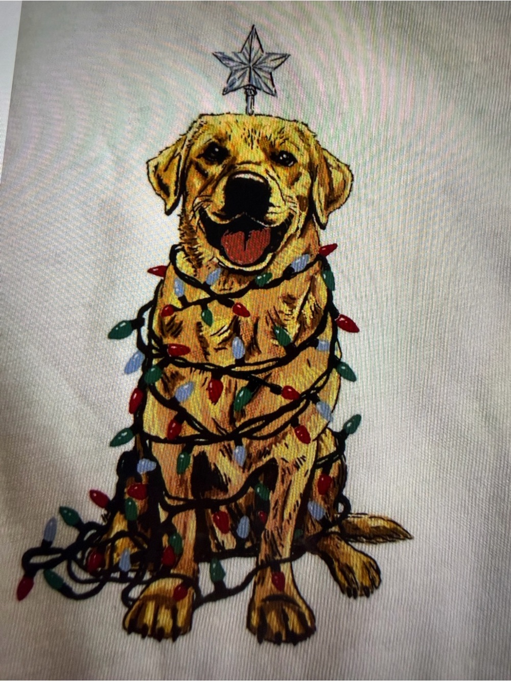 J crew kids top white with dog tangled in Christmas ornaments NWT 40.00  4/5